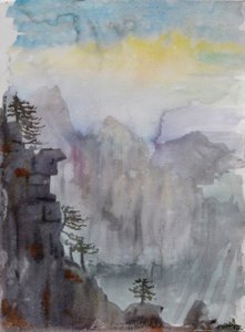 Vandringer over himmelen - PaiyunTing, 2015 (akvarell på papir)