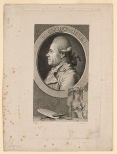 Portrett av Daniele Chodoiecki, Frontispice for "Neue Bibliotheh der sönen Wissenschaften," Leipzig, Tyskland, 1780 av Christian Gottlieb Geyser