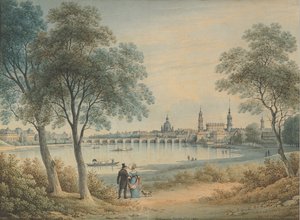 Utsikt over Dresden fra vest, 1833.