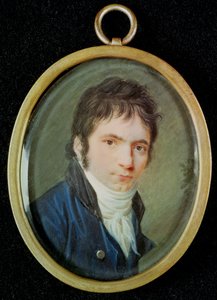 Miniatyrportrett av Ludwig Van Beethoven (1770-1827), 1802 av Christian Hornemann