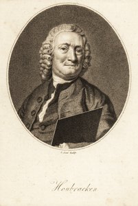 Ovalt portrett av Arnold Houbracken, nederlandsk maler og biograf over nederlandske gullaldermalere