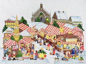 Christkindlmarket, Nürnberg, 1987 (wc på papir)