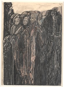 Tre figurer i en hage. av Christian Kongstad Petersen