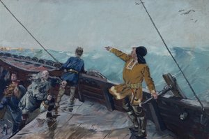 Leiv Eiriksson discovers America av Christian Krohg