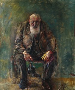 Selvportrett med støvler, ca. 1920 av Christian Krohg