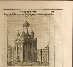 Katedralen i Kreml i Moskva Illustrasjon fra reiser til den store hertugen av Muscovy og slekten