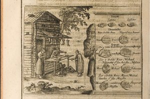 Penger og handel med Muscovy Illustrasjon fra reiser til den store hertugen av Muscovy og kongen av