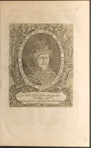 Portrett av tsaren Michail I Fyodorovich Illustrasjon fra reiser til den store hertugen av Muscovy