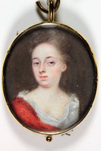 En dame, sannsynligvis Lady Dorothy Savile, grevinne av Burlington (emalje)
