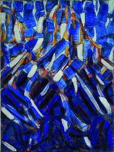 Abstraksjon det blå fjellet, 1912 av Christian Rohlfs