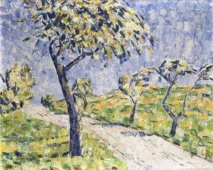 Høstlandskap; Herbstlandschaft, ca. 1907 (olje på lerret) av Christian Rohlfs