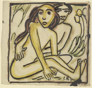 Sittende par (akter) av Christian Rohlfs