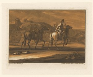 Rytter leder en hest Ryttere, hester og kamper (serietittel)