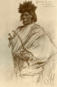 Bishari-mannen, Aswan, Egypt, 1898. av Christian Wilhelm Allers