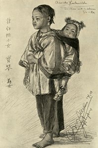 Bo-Kam og So-Ne - kinesiske jenter, Hong Kong, 1898. av Christian Wilhelm Allers
