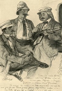 Europeere om bord på skip, 1898. av Christian Wilhelm Allers