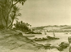 Feluccas ved Nilen, Egypt, 1898. av Christian Wilhelm Allers