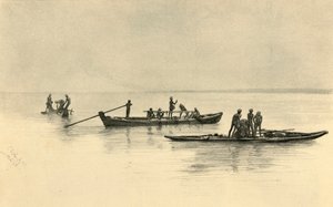 Fiskebåter, Ceylon, 1898. av Christian Wilhelm Allers