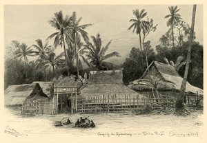 Kampong nær Jomblang, Semarang, Java, 1898. av Christian Wilhelm Allers