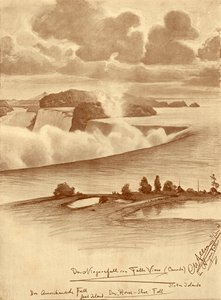 Niagara Falls fra Falls View, Canada, 1898. av Christian Wilhelm Allers