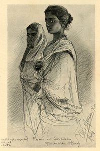 Rosama og Sandenam, tamilske jenter, Kandy, Ceylon, 1898.