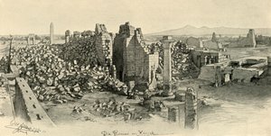 Ødelagte templer i Karnak, Egypt, 1898. av Christian Wilhelm Allers