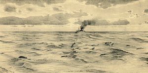 Dampskip på Det indiske hav, 1898. av Christian Wilhelm Allers
