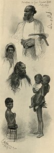 Studier av mennesker, Ceylon, 1898. av Christian Wilhelm Allers