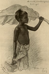 Tamilsk gutt, Kandy, Ceylon, 1898. av Christian Wilhelm Allers