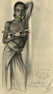 Ukku Banda, ung mann ved et tempel, Kandy, Ceylon, 1898. av Christian Wilhelm Allers
