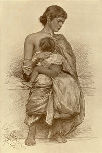 Ung mor, Kandy, Ceylon, 1898. av Christian Wilhelm Allers