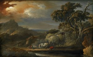Stormfullt landskap av Christian Wilhelm Ernst Dietrich