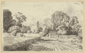 Brystbilde av en ung mann med en tegnestift i hånden av Christian Wilhelm Ernst Dietrich