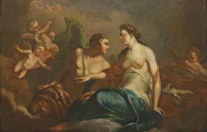 Christian Wilhelm Ernst Dietrich kalt Dietricy - Adonis og Afrodite av Christian Wilhelm Ernst Dietrich