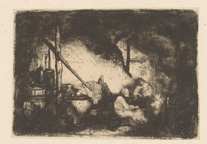 Tre figurer ved bordet av Christian Wilhelm Ernst Dietrich