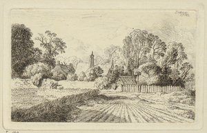 En vei ved siden av en kornåker av Christian Wilhelm Ernst Dietrich