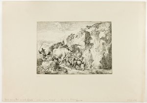 Flok som kommer gjennom en steinbue av Christian Wilhelm Ernst Dietrich