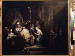 ""Omskjæringen"" (Omskjæring) Maleri av Christian Wilhelm Ernst Dietrich (1712-1774) 1763 Statens kunstmuseum Tula Russland