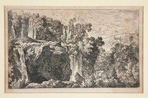Landskap med foss av Christian Wilhelm Ernst Dietrich