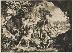 Nymfer som bader i nærheten av en hule av Christian Wilhelm Ernst Dietrich