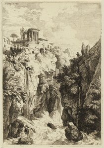 Sibyllens tempel ved Tivoli av Christian Wilhelm Ernst Dietrich