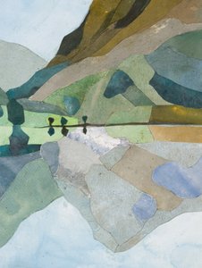 Buttermere Reflection, 2015 (akvarellmalt papirkollasj)