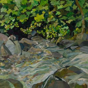 Honister Stream, 2023 (akvarellmalt papirkollasje)