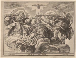 Kroningen av jomfruen av Christoffel Jegher after Sir Peter Paul Rubens