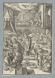 Apostler døper nye troende i Jerusalem av Christoffel van Sichem (II)