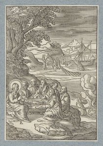 Kristus gir himmelens nøkler til Peter av Christoffel van Sichem (II)