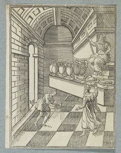 Daniel strør aske på tempelgulvet av Christoffel van Sichem (II)