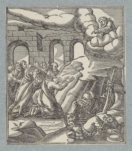 Israelittenes rop om hjelp hørt av Gud Faderen av Christoffel van Sichem (II)