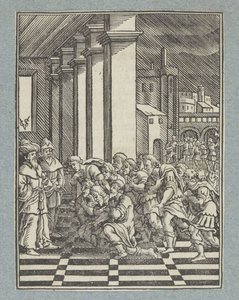 Josefs brødre kneler foran ham i Egypt av Christoffel van Sichem (II)