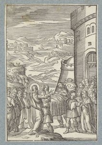 Oppdra sønnen til enken i Nain av Christoffel van Sichem (II)